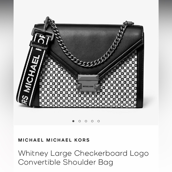 Michael Kors Whitney Large Checkerboard Logo Convertible Shoulder Bag - Picture 3 of 10